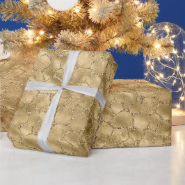 Gold Glam Glitzer Giraffe Print Geschenkpapier