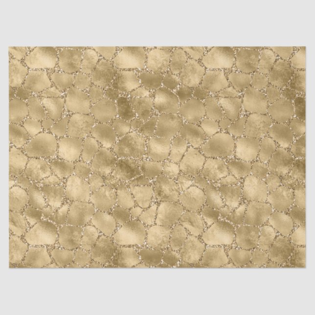 Gold Glam Glitzer Giraffe Print Seidenpapier (Vorderseite)