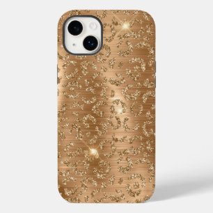 Gold Glam Glitzer Leopard Print Case-Mate iPhone 14 Plus Hülle
