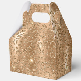 Gold Glam Glitzer Leopard Print Geschenkschachtel