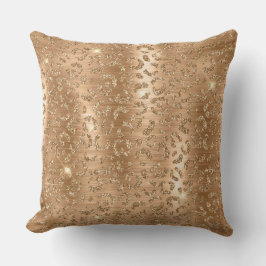 Gold Glam Glitzer Leopard Print Kissen