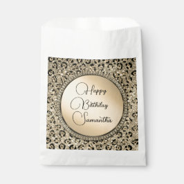 Gold Glam Glitzer Leopard Print Personalisiert Geschenktütchen