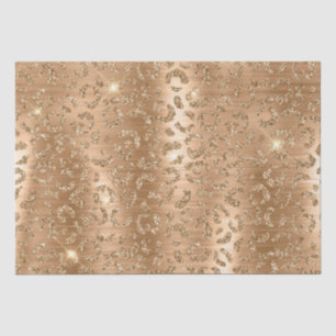 Gold Glam Glitzer Leopard Print Seidenpapier