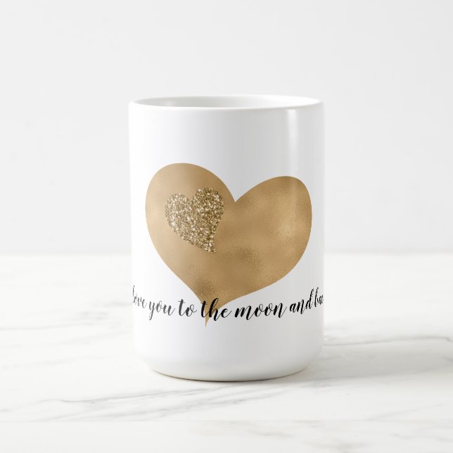 Gold Glam Glitzer Liebe Hörer Kaffeetasse (Mittel)