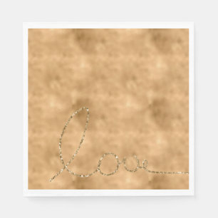 Gold Glam Glitzer Liebe Serviette