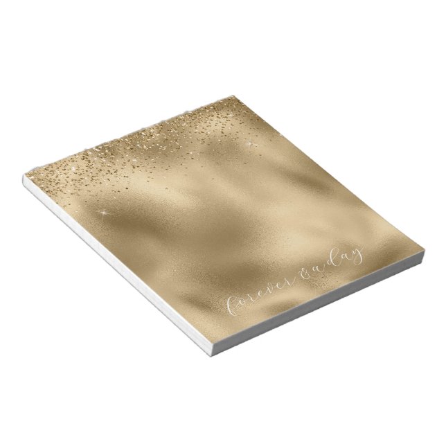 Gold Glam Glitzer Notizblock (angewinkelt)