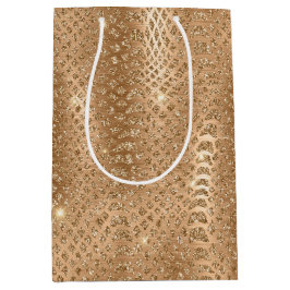 Gold Glam Glitzer Snake Skin Mittlere Geschenktüte