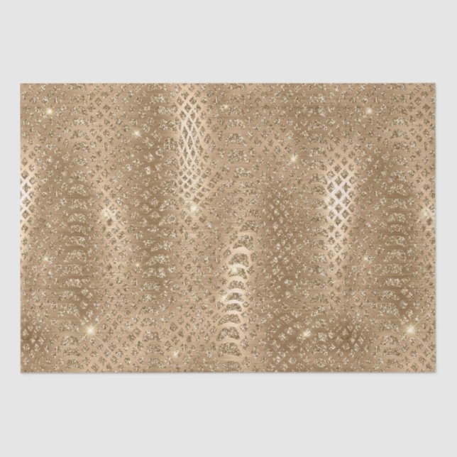 Gold Glam Glitzer Snake Skin Seidenpapier (Vorderseite)