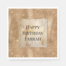 Gold Glam Glitzer Snake Skin Serviette