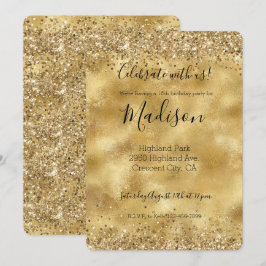 Gold Glam Glitzer Sparkle Confetti Einladung