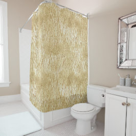 Gold Glam Glitzer Zebra Print Duschvorhang
