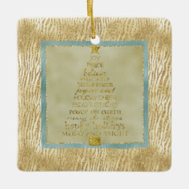 Gold Glam Glitzer Zebra Weihnachtsbaum Keramikornament