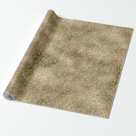 Gold Glam Glitzy Glitzer Leopard Print Geschenkpapier