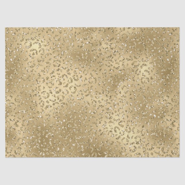 Gold Glam Glitzy Glitzer Leopard Print  Seidenpapier (Vorderseite)