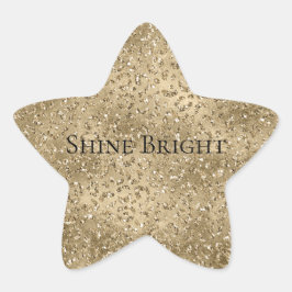 Gold Glam Glitzy Glitzer Leopard Print Stern-Aufkleber