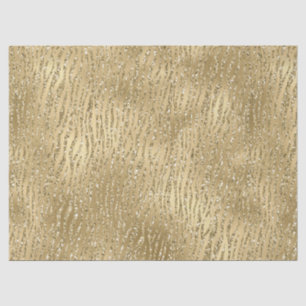 Gold Glam Glitzy Glitzer Zebra Print    Seidenpapier