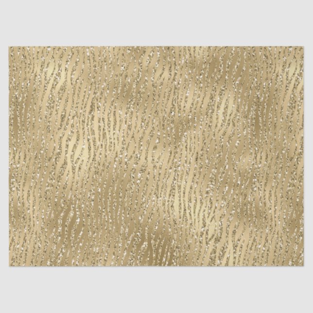 Gold Glam Glitzy Glitzer Zebra Print    Seidenpapier (Vorderseite)