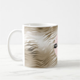 Gold Glam Glitzy Silver Sparkle Eyes Stripes Kaffeetasse
