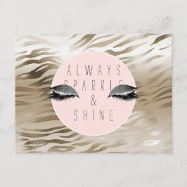 Gold Glam Glitzy Silver Sparkle Eyes Stripes Postkarte