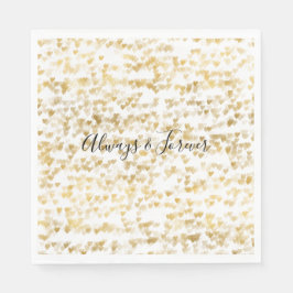 Gold Glam Hearts Bokeh Serviette