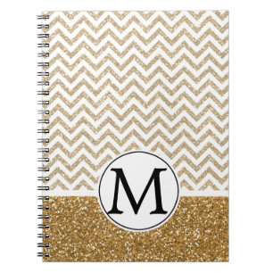 Gold Glam Imitate Glitzer Zickzack Notizblock