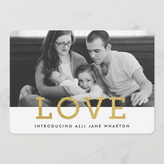 Gold Glam Liebe | Ankündigung der Geburt des moder