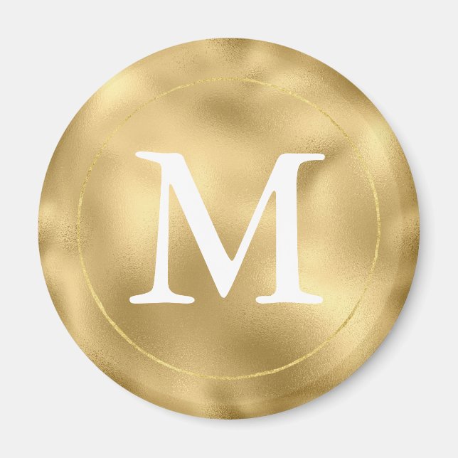 Gold Glam Monogram Magnet (Vorne)
