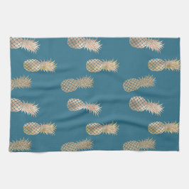 Gold Glam Pineapples Geschirrtuch