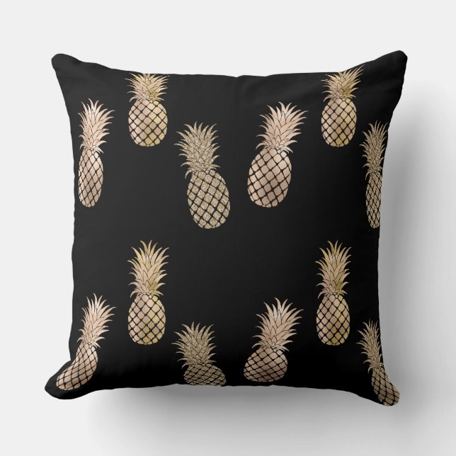 Gold Glam Pineapples Kissen (Vorderseite)
