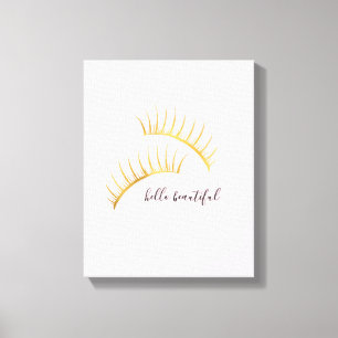 Gold Glam Pink Eyelashes Leinwanddruck