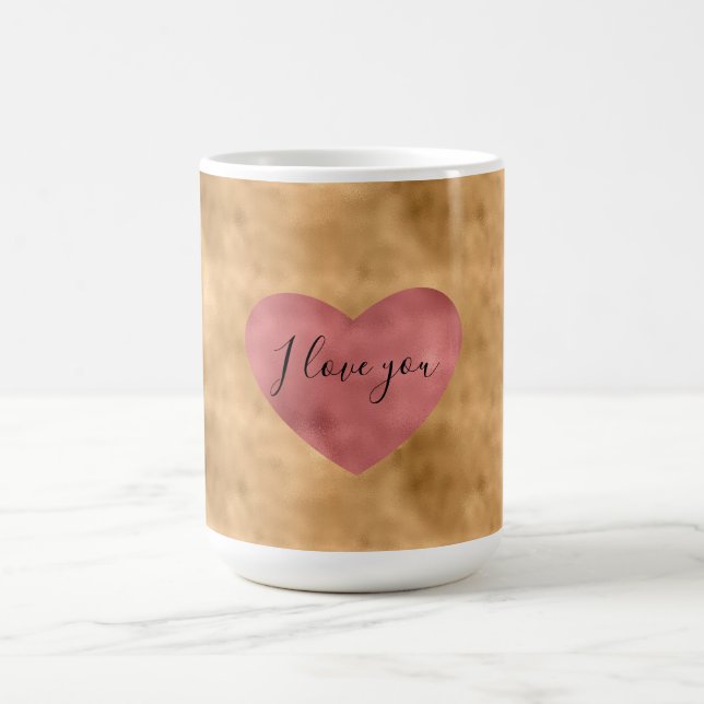 Gold Glam Red Heart Liebe Kaffeetasse (Mittel)