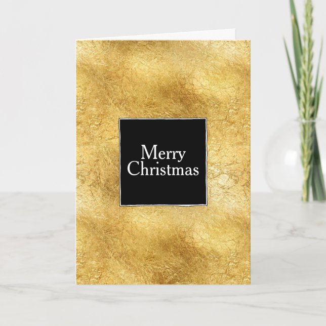 Gold Glam Schwarz-weiß Weihnachten (Vorderseite)