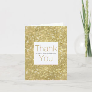 Gold Glam Sparkle Bokeh Personalisiert Vielen Dank Dankeskarte