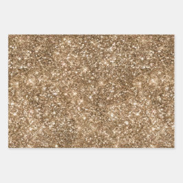 Gold Glam Sparkling Glitzer Geschenkpapier Set