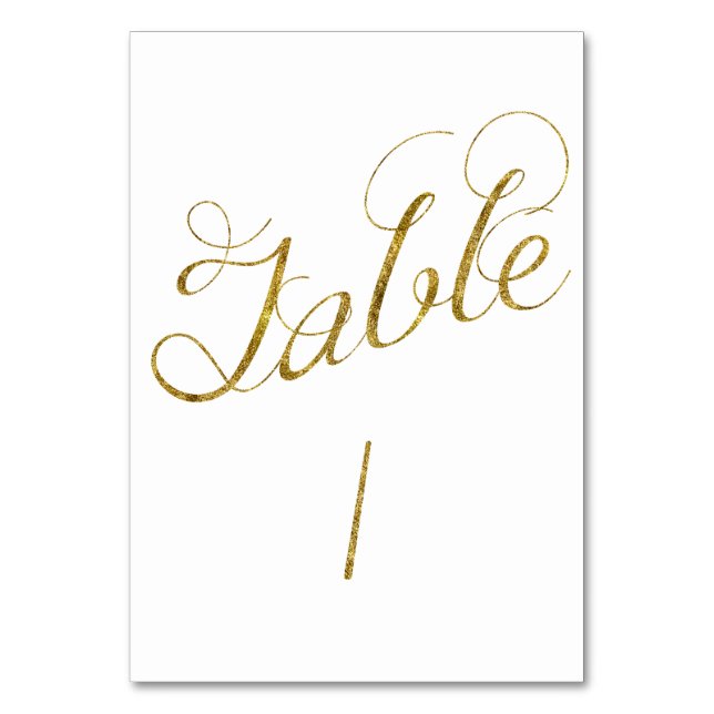 Gold Glam Tabelle 1 Zahl Tischnummer (Vorderseite)