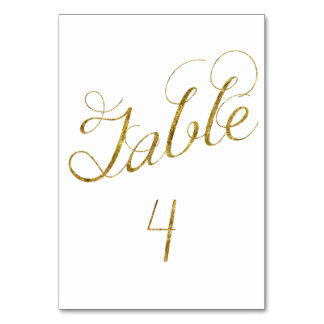 Gold Glam Tabelle 4 Zahl Tischnummer