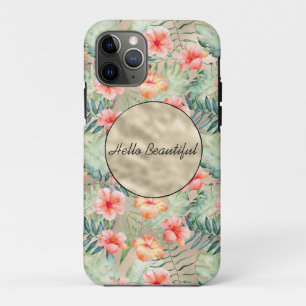 Gold Glam Tropisch Rosa Pfirsich Hibiskus          Case-Mate iPhone Hülle