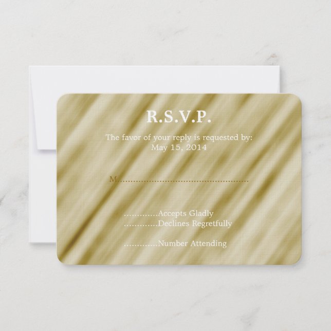 Gold Glam Wedding RSVP Karte (Vorderseite)