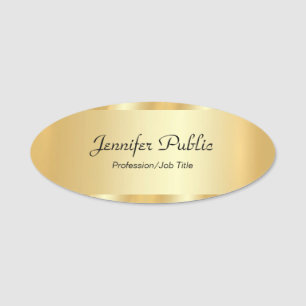 Gold Glamour Elegantes Skript Personalisierte Vorl Namensschild