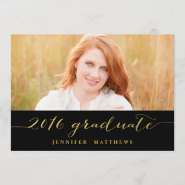 Gold Glamour Foto 2016 Graduation Party Einladung