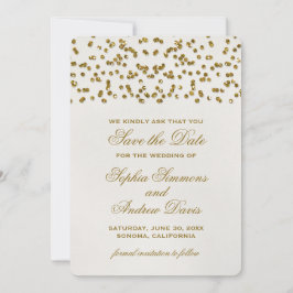 Gold Glamour Glitzer Confetti Save the Date
