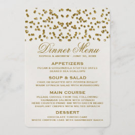 Gold Glamour Glitzer Confetti Wedding Menu Menükarte
