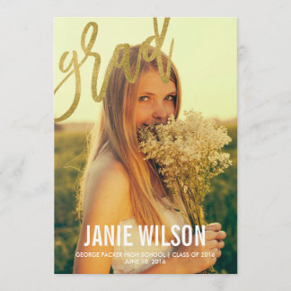 Gold Glamour Moderne Abschluss Ankündigung