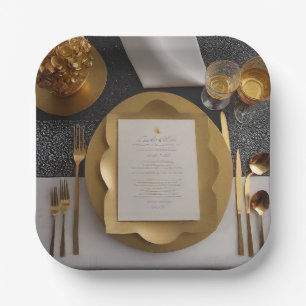 Gold Glamour Papier Teller