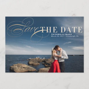 Gold Glamour Save the Date Fotokarte