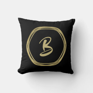 Gold Glamour und schwarze Ringe (jeder Farbe) Mode Kissen