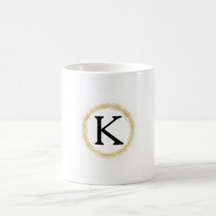 Gold Glanz Monogramm Tasse