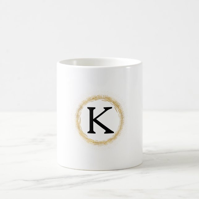 Gold Glanz Monogramm Tasse (Mittel)