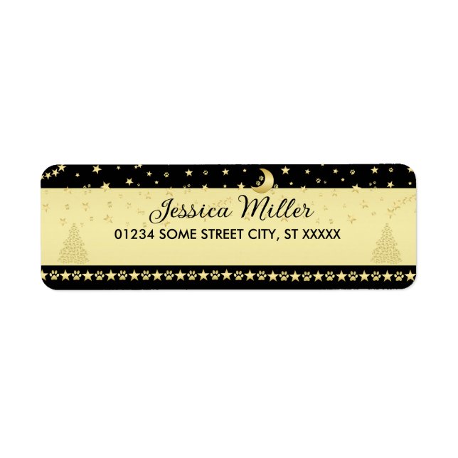 Gold glänzende Weihnachtssterne, Pfoten auf Gold u (Vorne)