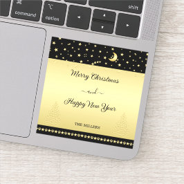 Gold glänzende Weihnachtssterne, Pfoten auf Gold u Aufkleber